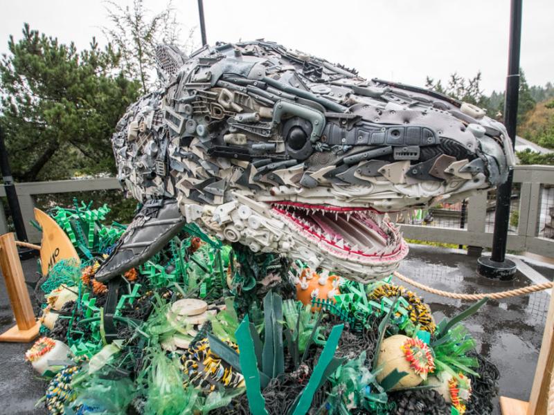 Sculpture made of ocean debris