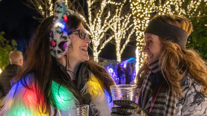 Friends at ZooLights 21+ night