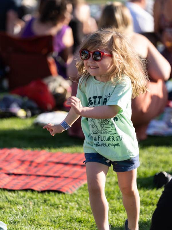 young girl dancing in amphitheater