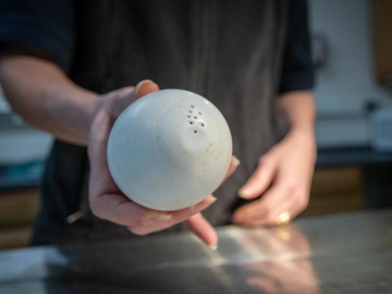 A smart condor egg in a hand