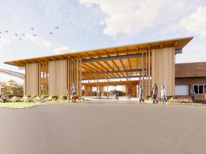 An artistic rendering of the zoo's forthcoming polar plaza pavilion.