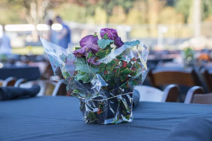 private event table with flowers