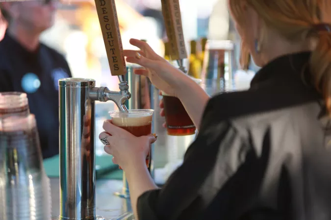 bartender pouring beer