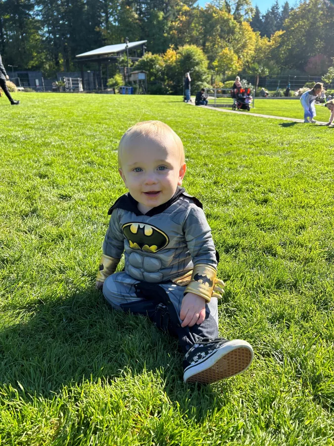 Baby dressed as Batman