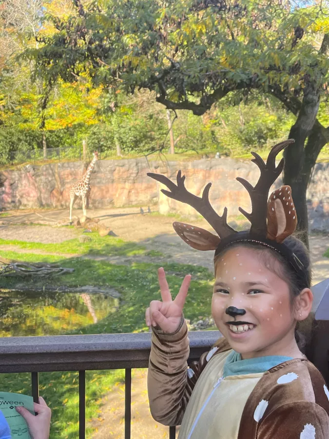 child dressed as deer