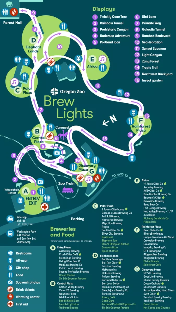 map of brew lights