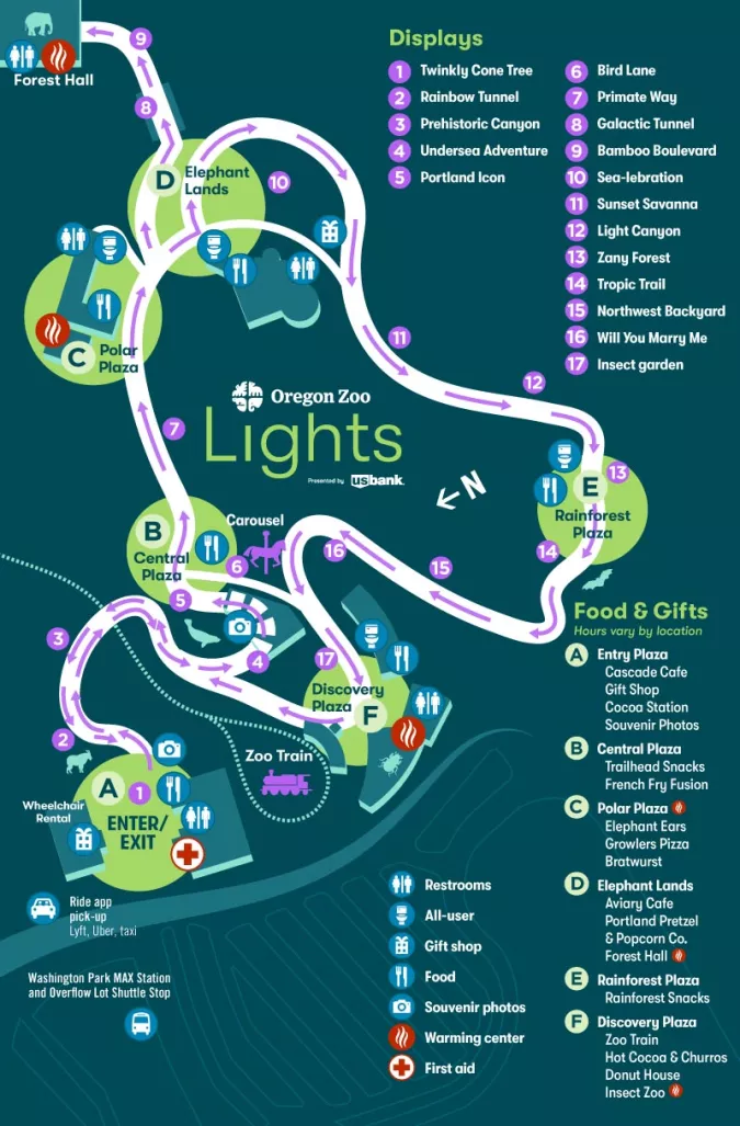 map of Zoo Lights