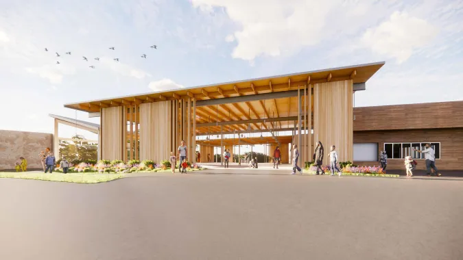 An image of a newly constructed pavilion.