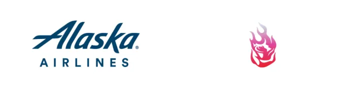 Alaska Airlines and Portland Fire logos