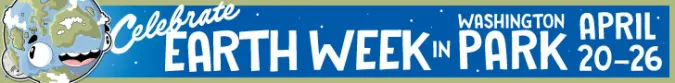 Earth Week banner featuring artwork by Mike Bennett.